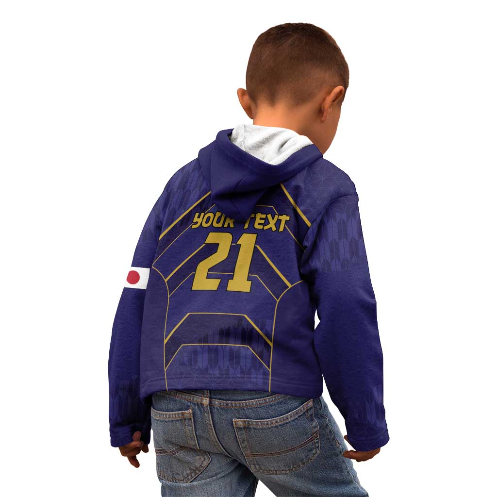 Japan Pacific Rugby 2022-23 Custom Kid Hoodie Blue Sakura Japanese Wave Pattern