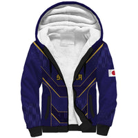 Japan Pacific Rugby 2022-23 Custom Sherpa Hoodie Blue Sakura Japanese Wave Pattern