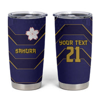 Japan Pacific Rugby 2022-23 Custom Tumbler Cup Blue Sakura Japanese Wave Pattern LT9 Blue - Polynesian Pride