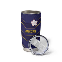 Japan Pacific Rugby 2022-23 Custom Tumbler Cup Blue Sakura Japanese Wave Pattern LT9 - Polynesian Pride