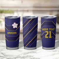 Japan Pacific Rugby 2022-23 Custom Tumbler Cup Blue Sakura Japanese Wave Pattern LT9 - Polynesian Pride