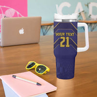 Japan Pacific Rugby 2022-23 Custom Tumbler With Handle Blue Sakura Japanese Wave Pattern LT9 - Polynesian Pride