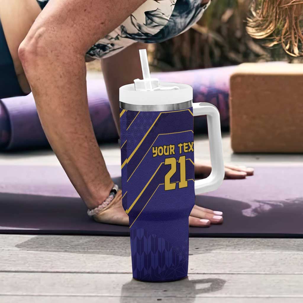Japan Pacific Rugby 2022-23 Custom Tumbler With Handle Blue Sakura Japanese Wave Pattern LT9 - Polynesian Pride