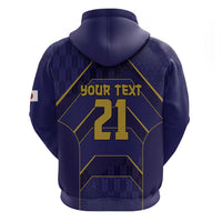 Japan Pacific Rugby 2022-23 Custom Zip Hoodie Blue Sakura Japanese Wave Pattern