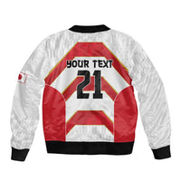 Japan Pacific Rugby 2022-23 Custom Bomber Jacket Red Sakura Japanese Wave Pattern