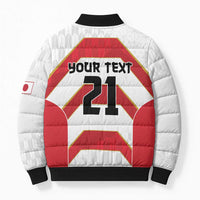 Japan Pacific Rugby 2022-23 Custom Bomber Puffer Jacket Red Sakura Japanese Wave Pattern - Polynesian Pride