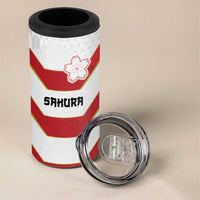 Japan Pacific Rugby 2022-23 Custom 4 in 1 Can Cooler Tumbler Red Sakura Japanese Wave Pattern LT9 - Polynesian Pride