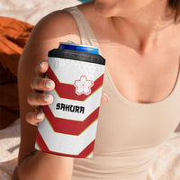 Japan Pacific Rugby 2022-23 Custom 4 in 1 Can Cooler Tumbler Red Sakura Japanese Wave Pattern LT9 - Polynesian Pride