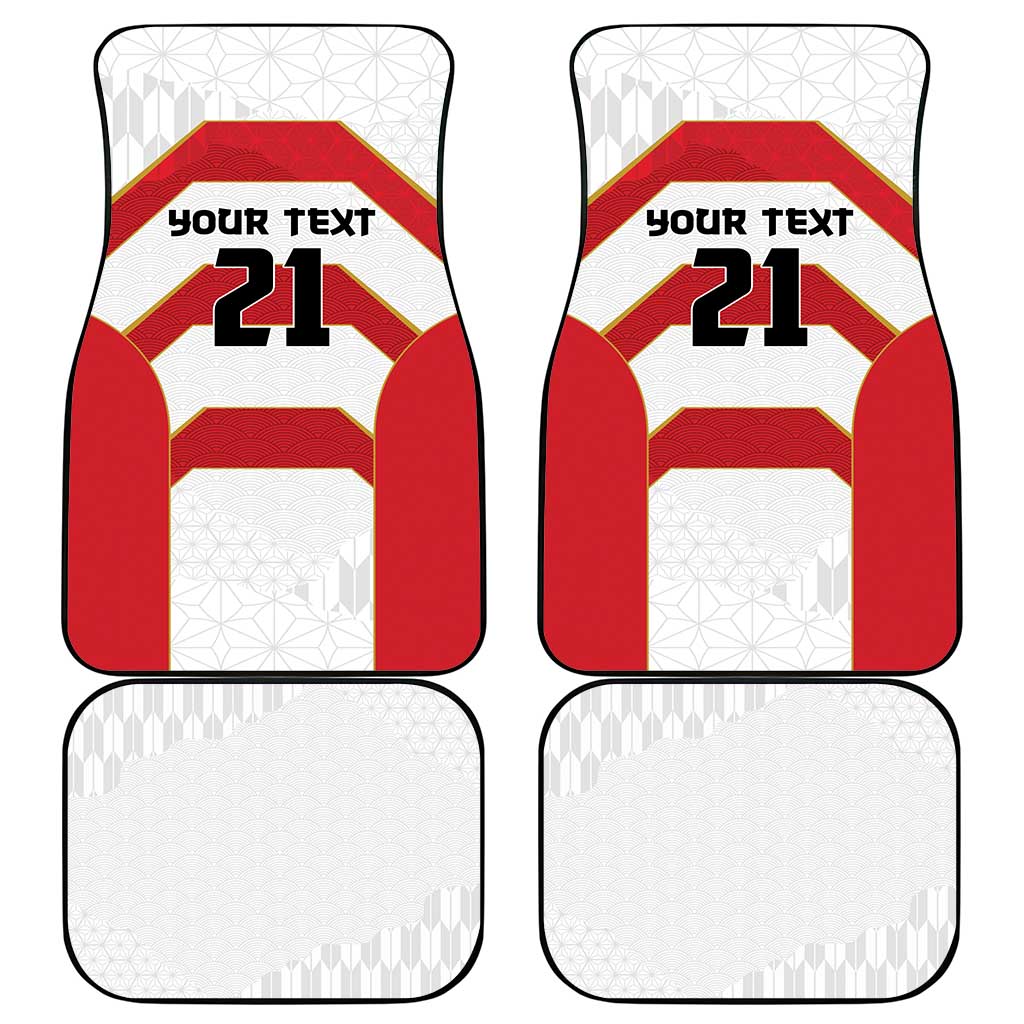 Japan Pacific Rugby 2022-23 Custom Car Mats Red Sakura Japanese Wave Pattern LT9 - Polynesian Pride