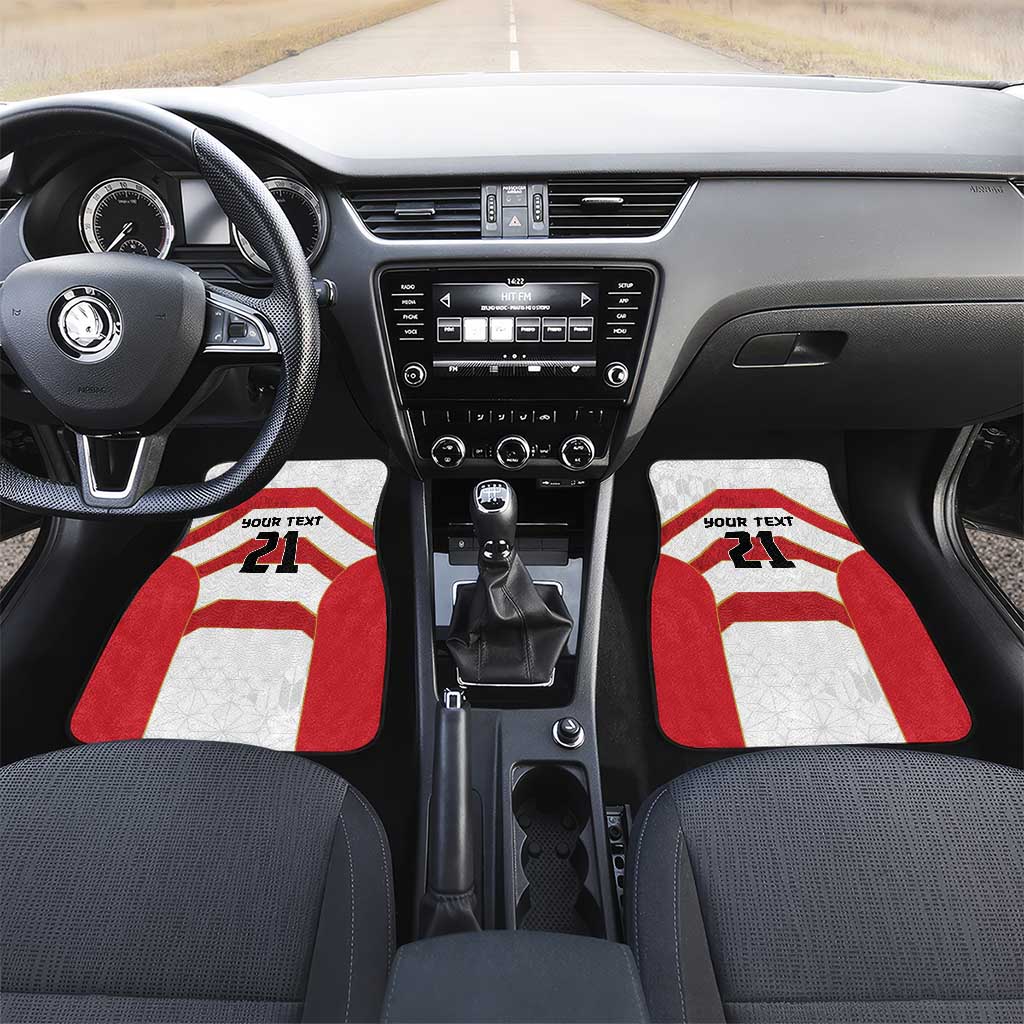 Japan Pacific Rugby 2022-23 Custom Car Mats Red Sakura Japanese Wave Pattern LT9 Set 2pcs - Front Red - Polynesian Pride