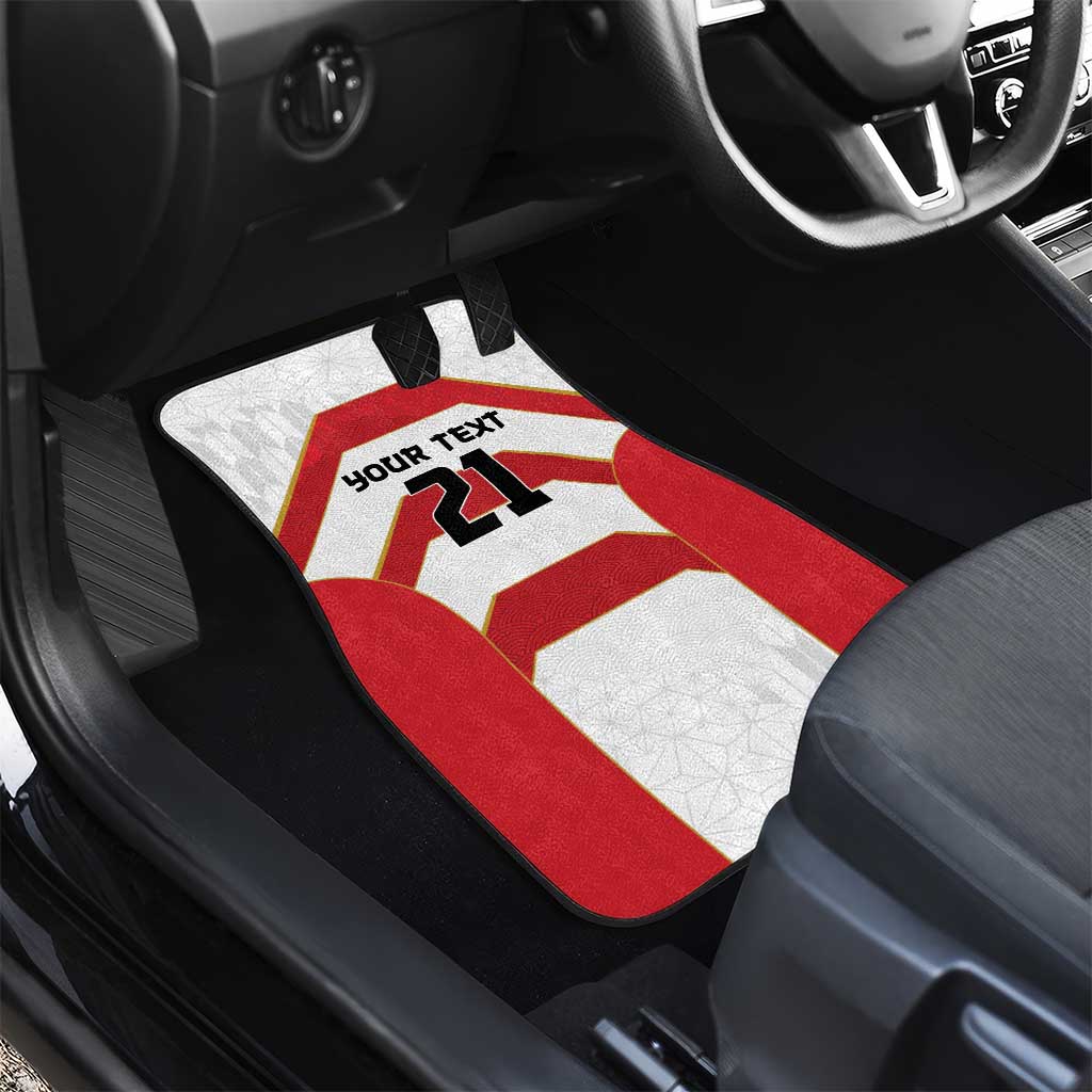 Japan Pacific Rugby 2022-23 Custom Car Mats Red Sakura Japanese Wave Pattern LT9 - Polynesian Pride