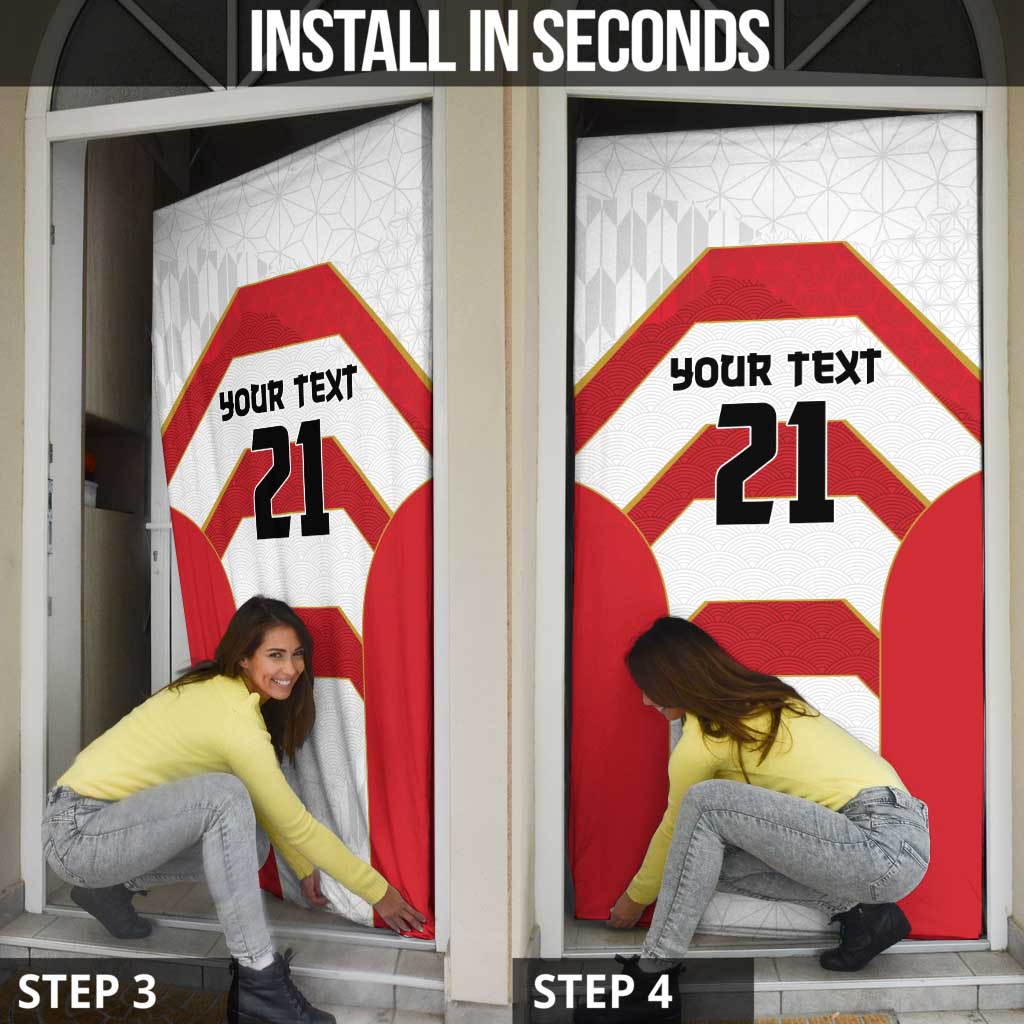 Japan Pacific Rugby 2022-23 Custom Door Cover Red Sakura Japanese Wave Pattern - Polynesian Pride