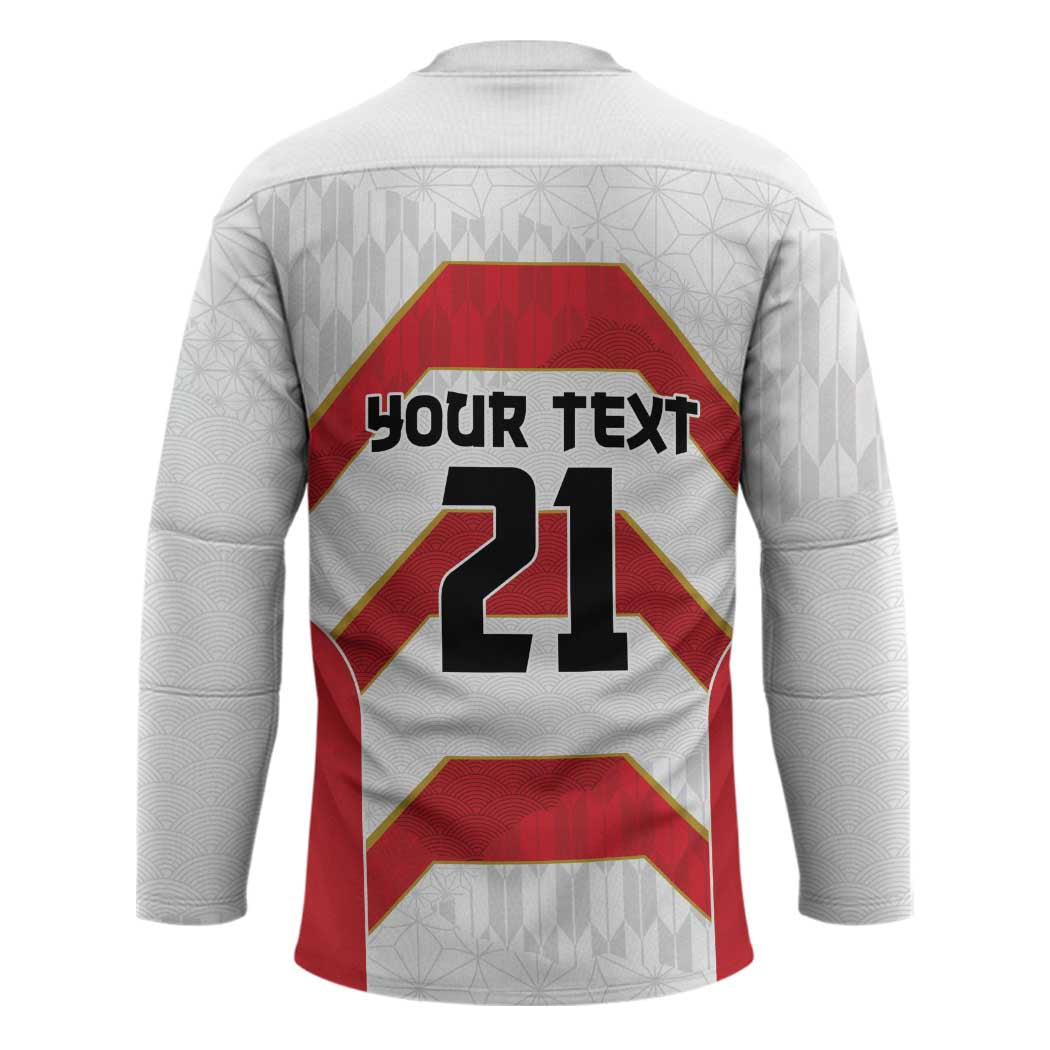 Japan Pacific Rugby 2022-23 Custom Hockey Jersey Red Sakura Japanese Wave Pattern - Polynesian Pride