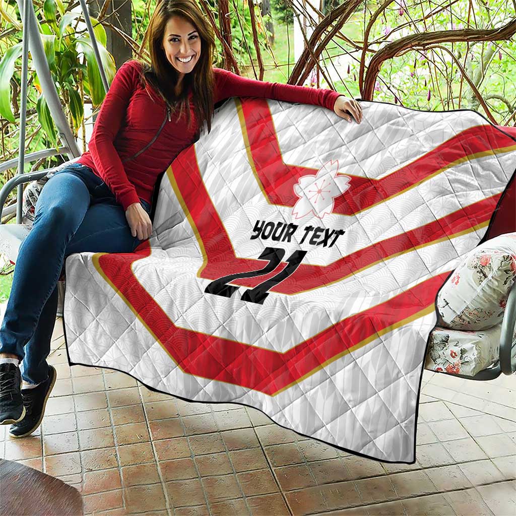 Japan Pacific Rugby 2022-23 Custom Quilt Red Sakura Japanese Wave Pattern