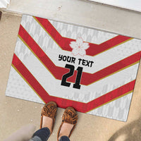 Japan Pacific Rugby 2022-23 Custom Rubber Doormat Red Sakura Japanese Wave Pattern