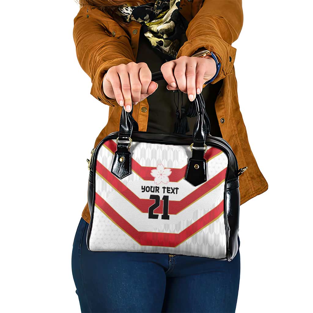 Japan Pacific Rugby 2022-23 Custom Shoulder Handbag Red Sakura Japanese Wave Pattern LT9 One Size Red - Polynesian Pride