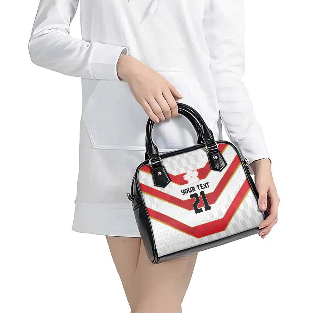 Japan Pacific Rugby 2022-23 Custom Shoulder Handbag Red Sakura Japanese Wave Pattern LT9 - Polynesian Pride