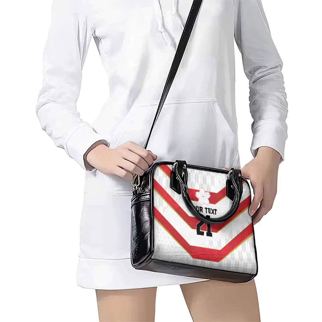 Japan Pacific Rugby 2022-23 Custom Shoulder Handbag Red Sakura Japanese Wave Pattern LT9 - Polynesian Pride