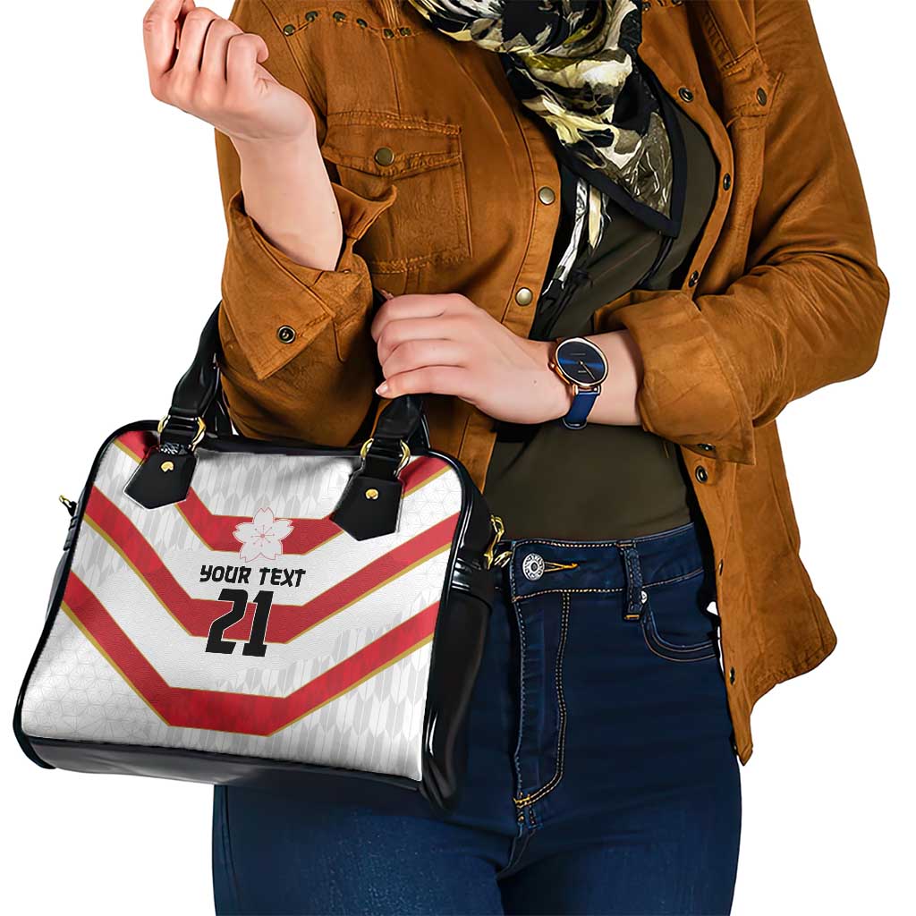 Japan Pacific Rugby 2022-23 Custom Shoulder Handbag Red Sakura Japanese Wave Pattern LT9 - Polynesian Pride