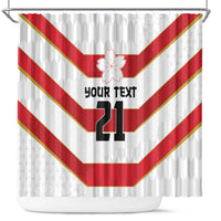 Japan Pacific Rugby 2022-23 Custom Shower Curtain Red Sakura Japanese Wave Pattern