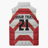 Japan Pacific Rugby 2022-23 Custom Sleeveless Puffer Jacket Red Sakura Japanese Wave Pattern - Polynesian Pride