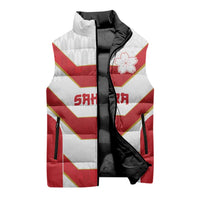 Japan Pacific Rugby 2022-23 Custom Sleeveless Puffer Jacket Red Sakura Japanese Wave Pattern - Polynesian Pride