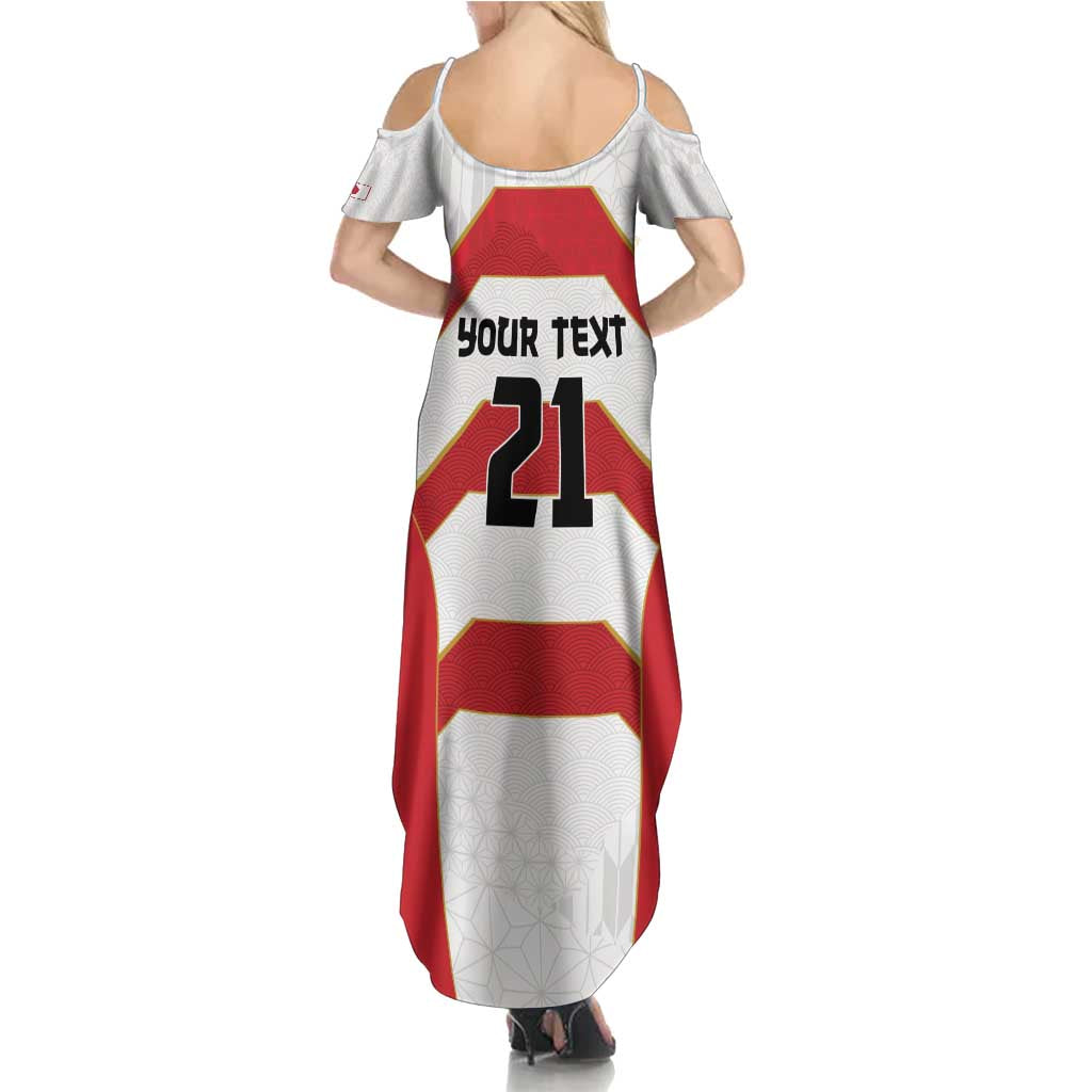 Japan Pacific Rugby 2022-23 Custom Summer Maxi Dress Red Sakura Japanese Wave Pattern