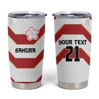 Japan Pacific Rugby 2022-23 Custom Tumbler Cup Red Sakura Japanese Wave Pattern LT9 Red - Polynesian Pride