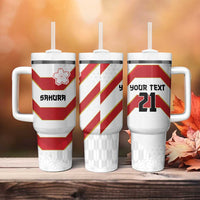 Japan Pacific Rugby 2022-23 Custom Tumbler With Handle Red Sakura Japanese Wave Pattern LT9 - Polynesian Pride