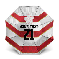 Japan Pacific Rugby 2022-23 Custom Umbrella Red Sakura Japanese Wave Pattern - Polynesian Pride