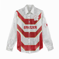 Japan Pacific Rugby 2022-23 Custom Women Casual Shirt Red Sakura Japanese Wave Pattern