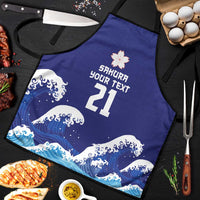 Japan Pacific Rugby Custom Apron Go Sakura Japanese Wave Pattern - Polynesian Pride