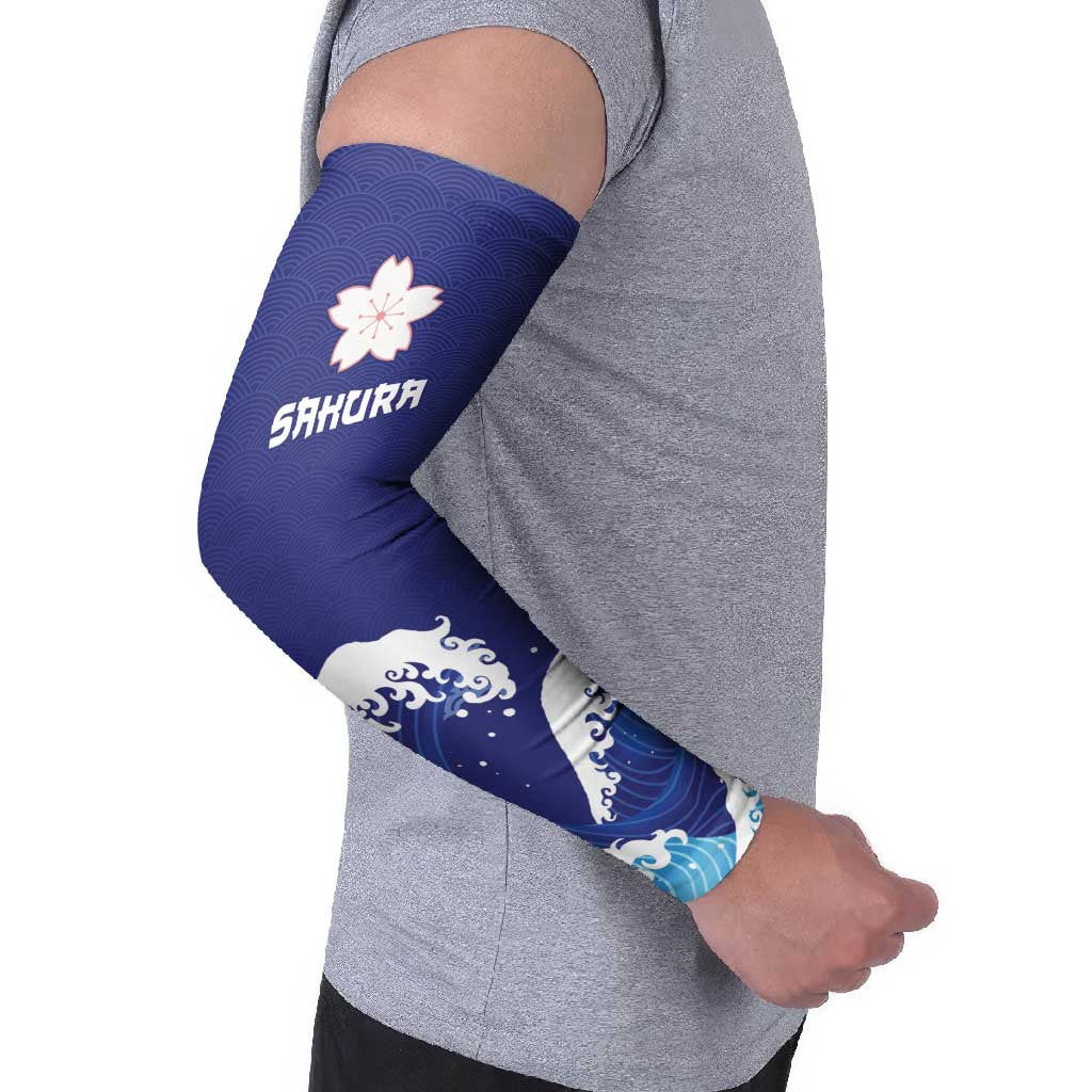 Japan Pacific Rugby Custom Arm Sleeves Go Sakura Japanese Wave Pattern LT9 - Polynesian Pride