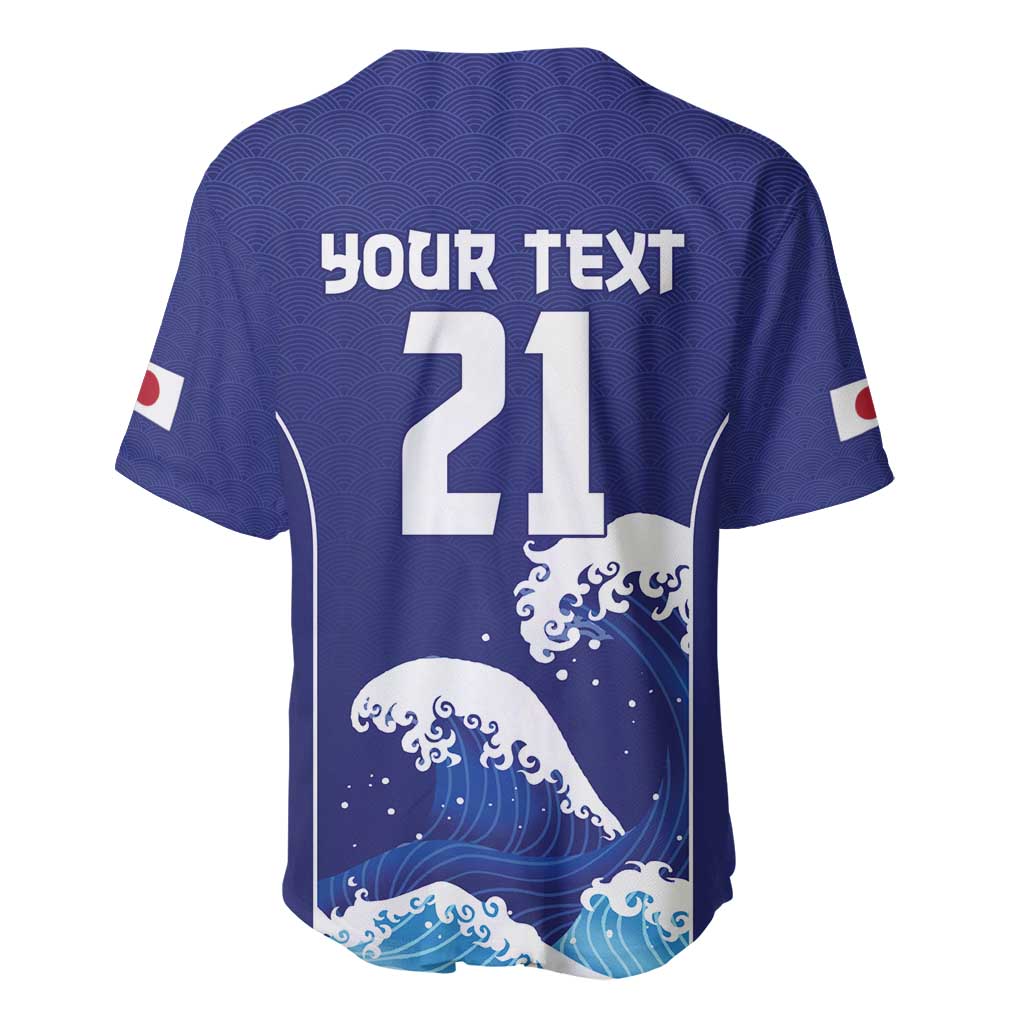 Japan Pacific Rugby Custom Baseball Jersey Go Sakura Japanese Wave Pattern