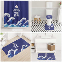 Japan Pacific Rugby Custom Bathroom Set Go Sakura Japanese Wave Pattern - Polynesian Pride