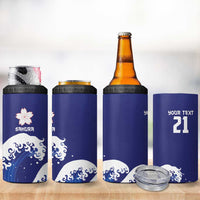 Japan Pacific Rugby Custom 4 in 1 Can Cooler Tumbler Go Sakura Japanese Wave Pattern LT9 - Polynesian Pride