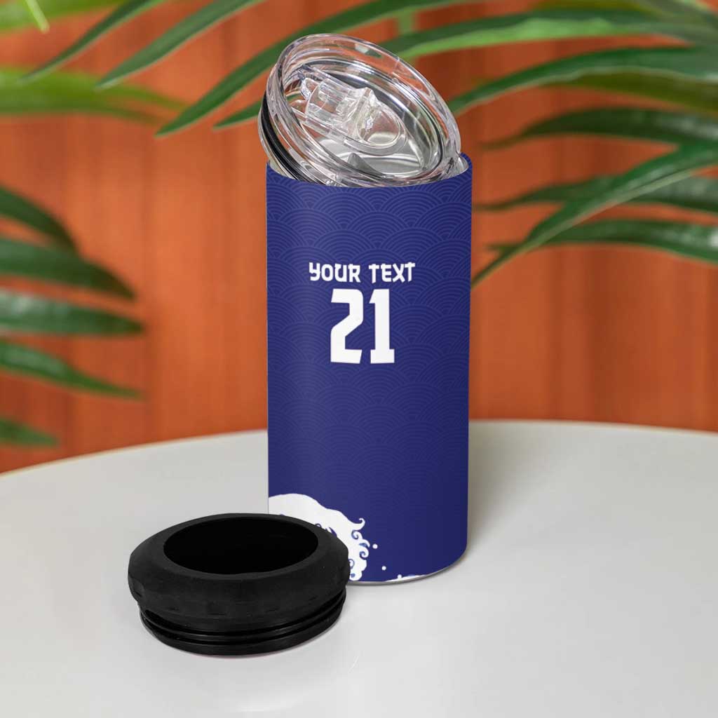 Japan Pacific Rugby Custom 4 in 1 Can Cooler Tumbler Go Sakura Japanese Wave Pattern LT9 - Polynesian Pride