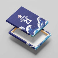 Japan Pacific Rugby Custom Canvas Wall Art Go Sakura Japanese Wave Pattern