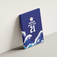 Japan Pacific Rugby Custom Canvas Wall Art Go Sakura Japanese Wave Pattern