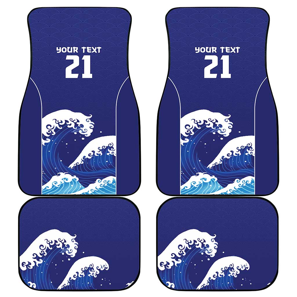 Japan Pacific Rugby Custom Car Mats Go Sakura Japanese Wave Pattern LT9 - Polynesian Pride