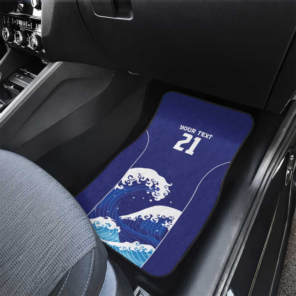 Japan Pacific Rugby Custom Car Mats Go Sakura Japanese Wave Pattern LT9 - Polynesian Pride