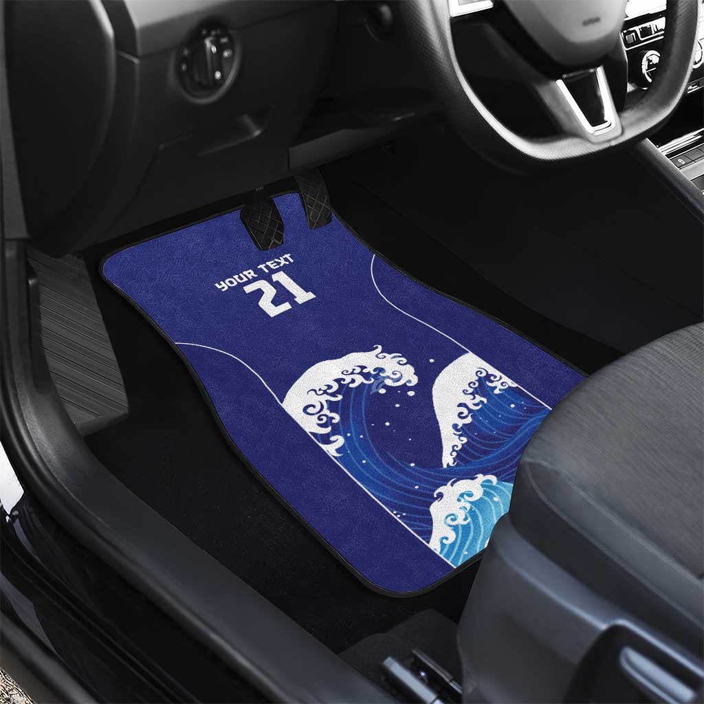Japan Pacific Rugby Custom Car Mats Go Sakura Japanese Wave Pattern LT9 - Polynesian Pride
