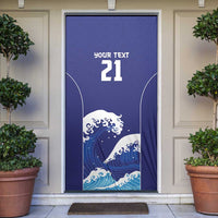 Japan Pacific Rugby Custom Door Cover Go Sakura Japanese Wave Pattern - Polynesian Pride