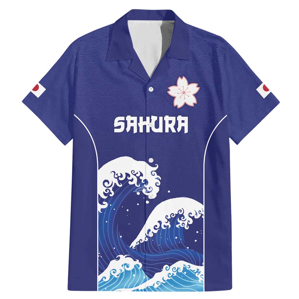 Japan Pacific Rugby Custom Family Matching Mermaid Dress and Hawaiian Shirt Go Sakura Japanese Wave Pattern