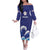 Japan Pacific Rugby Custom Family Matching Off The Shoulder Long Sleeve Dress and Hawaiian Shirt Go Sakura Japanese Wave Pattern