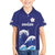 Japan Pacific Rugby Custom Family Matching Off The Shoulder Long Sleeve Dress and Hawaiian Shirt Go Sakura Japanese Wave Pattern