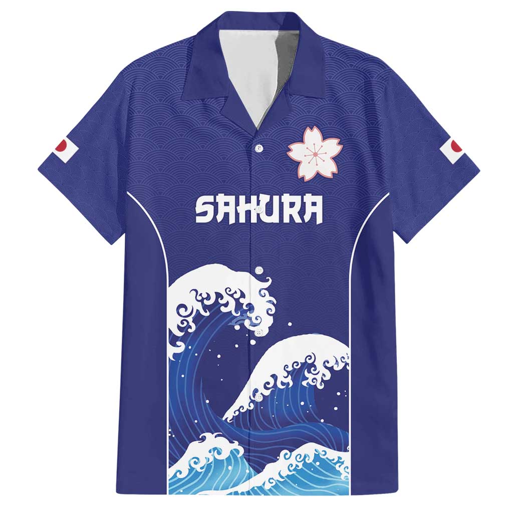 Japan Pacific Rugby Custom Family Matching Short Sleeve Bodycon Dress and Hawaiian Shirt Go Sakura Japanese Wave Pattern