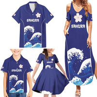 Japan Pacific Rugby Custom Family Matching Summer Maxi Dress and Hawaiian Shirt Go Sakura Japanese Wave Pattern