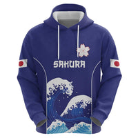 Japan Pacific Rugby Custom Hoodie Go Sakura Japanese Wave Pattern