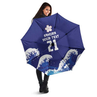 Japan Pacific Rugby Custom Umbrella Go Sakura Japanese Wave Pattern - Polynesian Pride